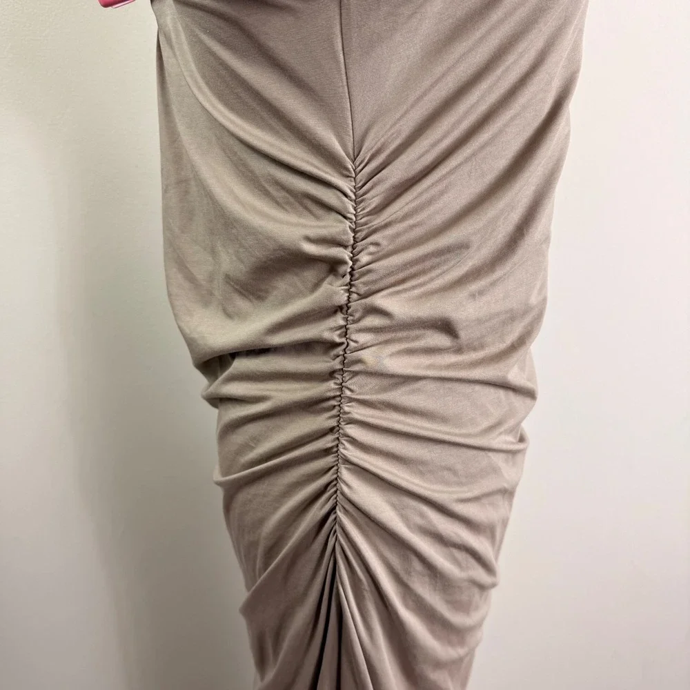 Abercrombie & Fitch Womens Brown Ruched Draped Maxi Dress Size XL NEW